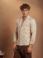 Campus Sutra Crushed Shawl Collar Oversized Shirt