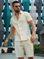 Campus Sutra Self-Design Striped Co-Ord Set