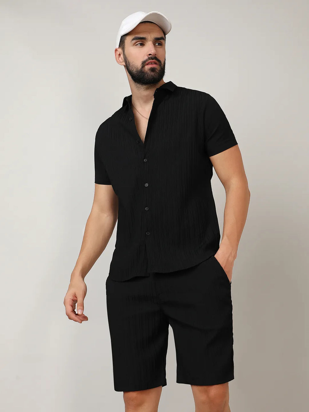 Campus Sutra Self-Design Striped Co-Ord Set
