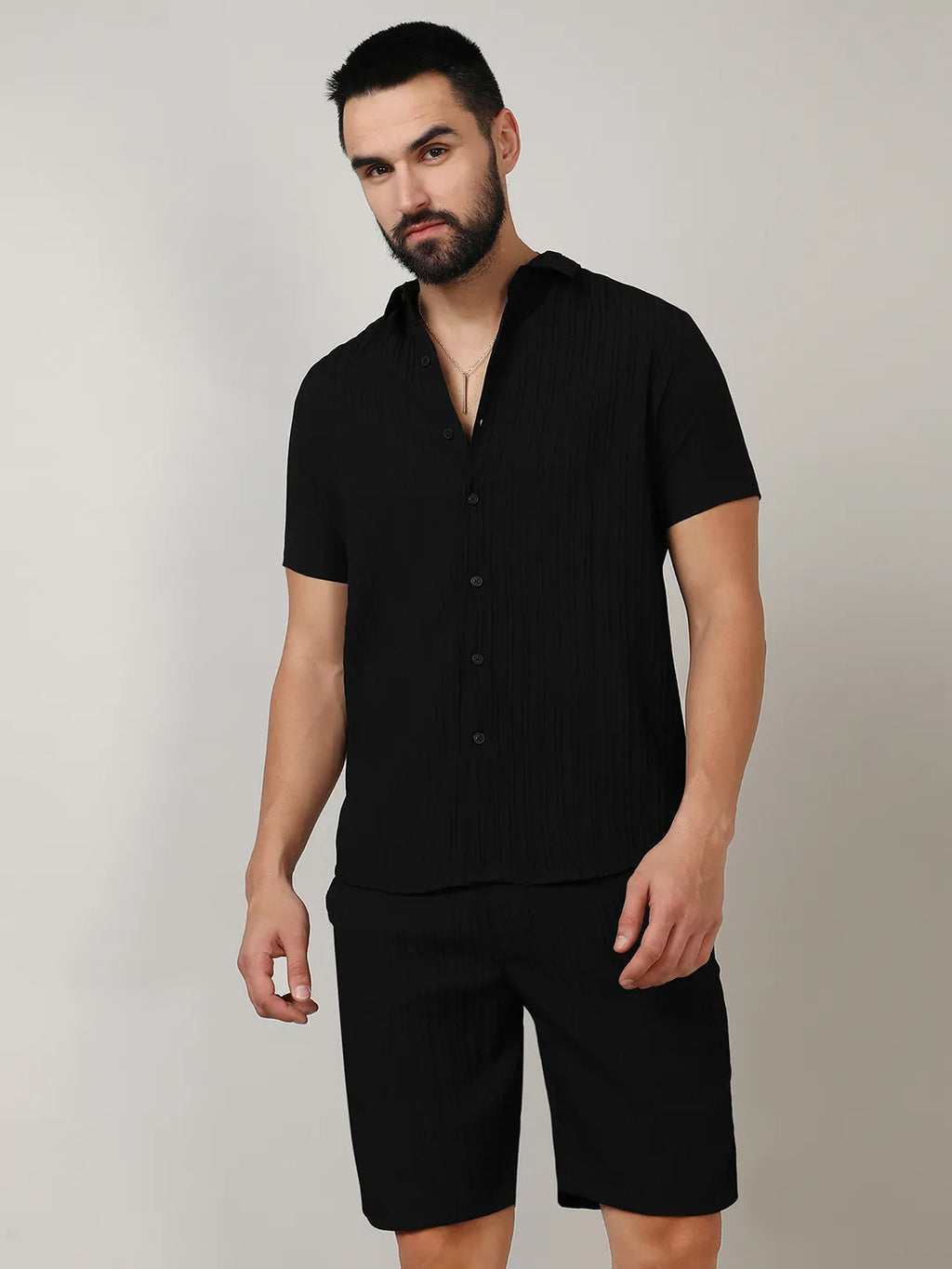 Campus Sutra Self-Design Striped Co-Ord Set