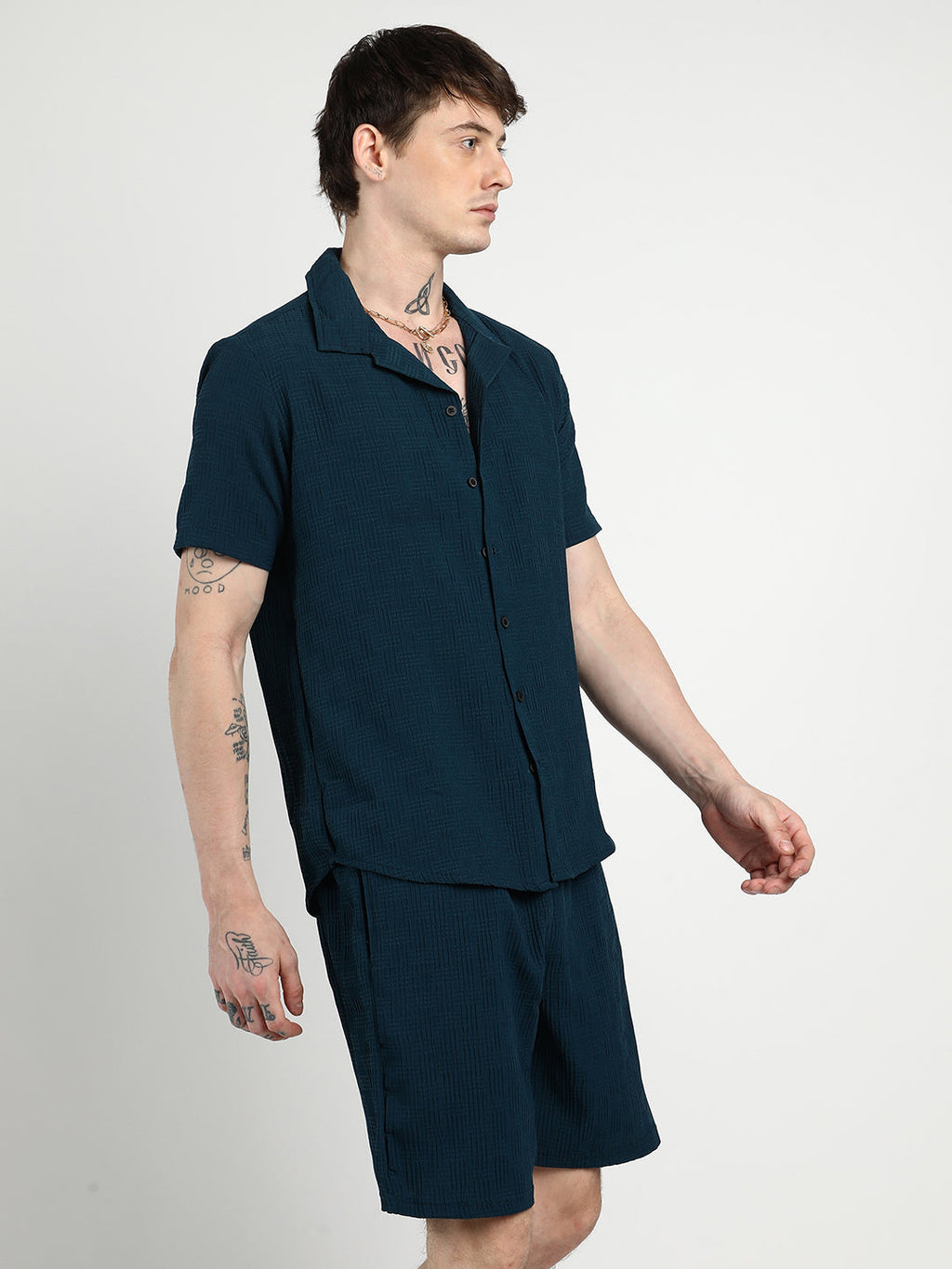 Campus Sutra Textured Interwine Co-Ord Set