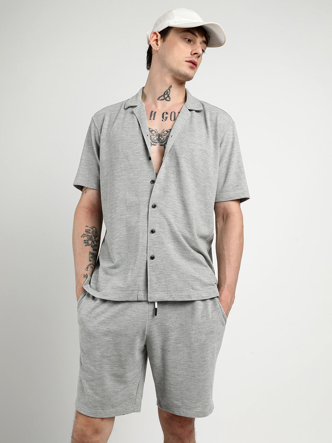 Campus Sutra Heathered Knitted Co-Ord Set