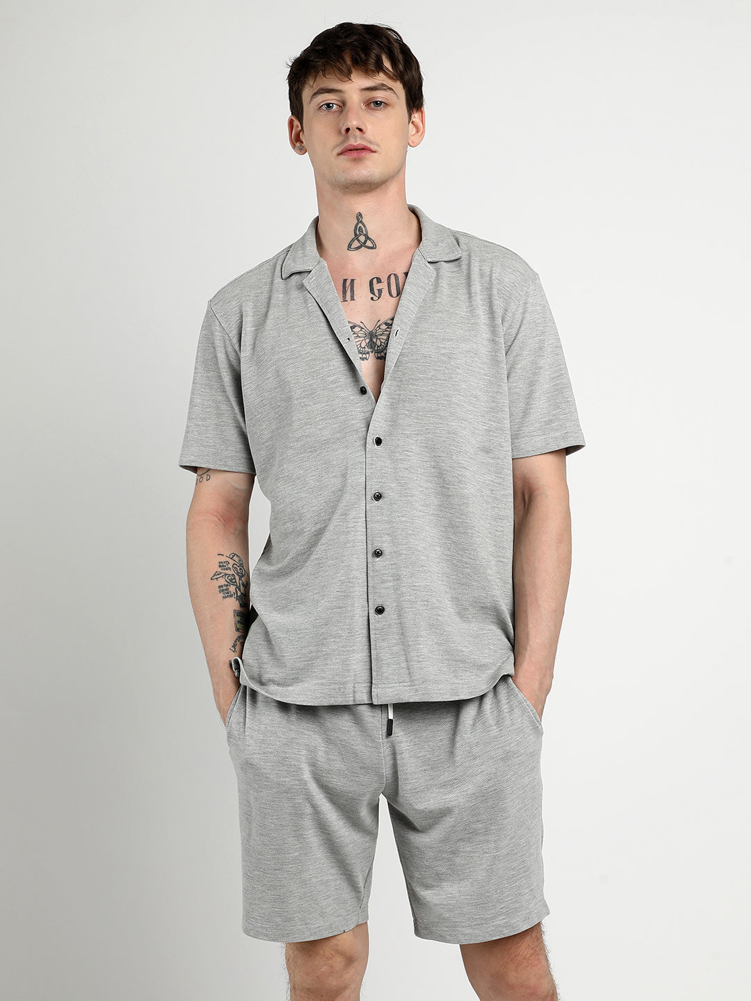 Campus Sutra Heathered Knitted Co-Ord Set