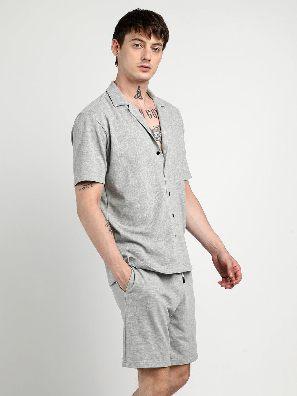 Campus Sutra Heathered Knitted Co-Ord Set