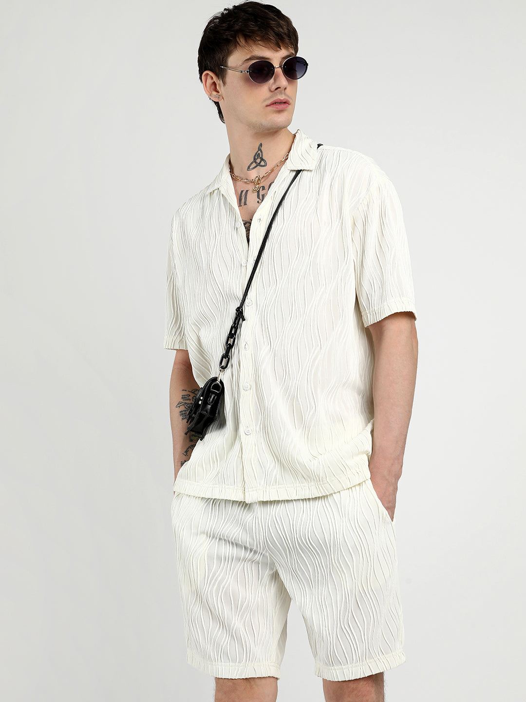 Campus Sutra Self-Design Wave Co-Ord Set