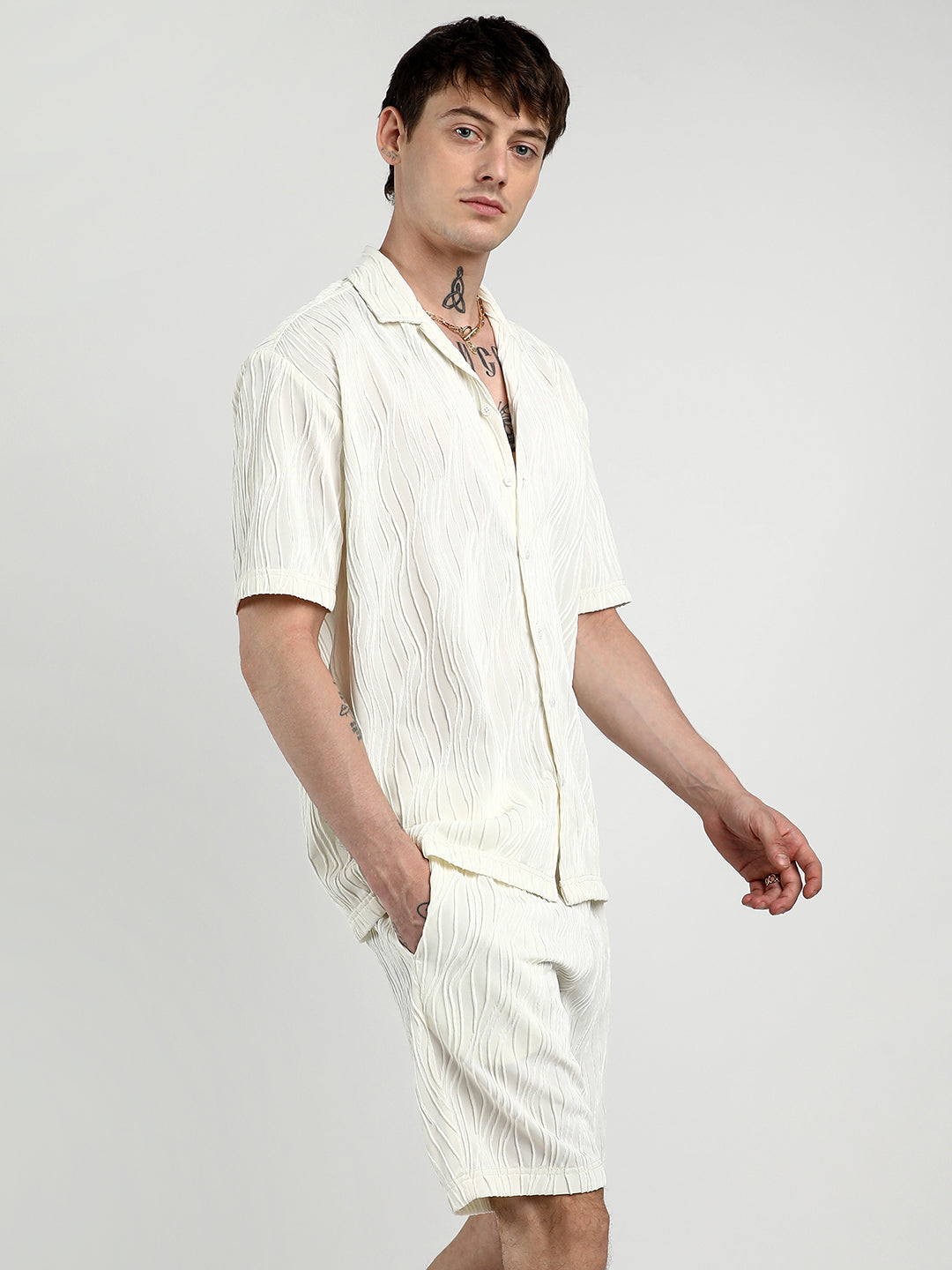 Campus Sutra Self-Design Wave Co-Ord Set