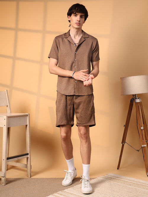 Campus Sutra Abstract-Textured Co-Ord Set