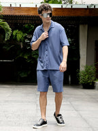 Campus Sutra Trellis-Textured Relaxed Co-Ord Set