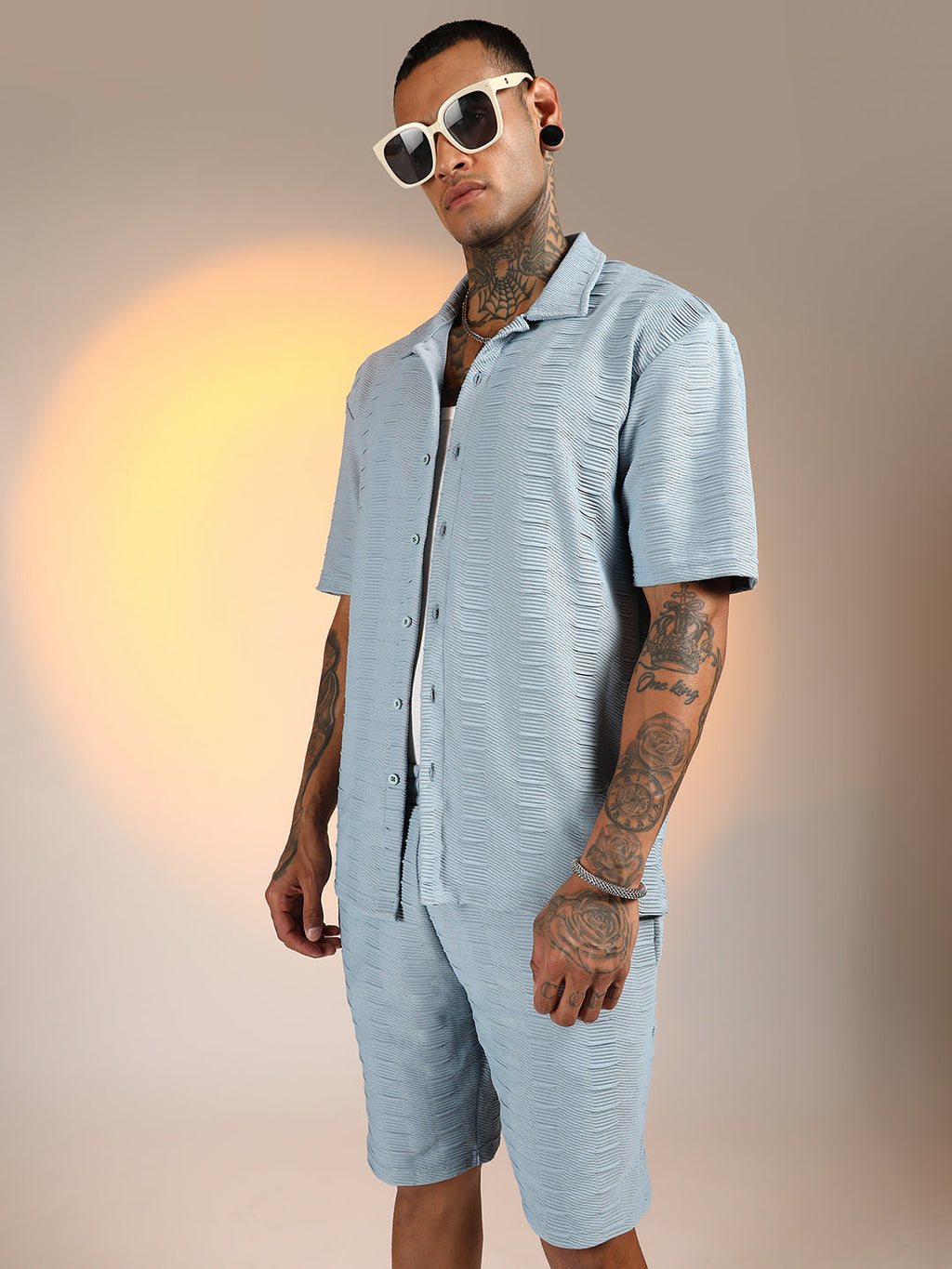Campus Sutra Ruche-Ribbed Co-Ord Set