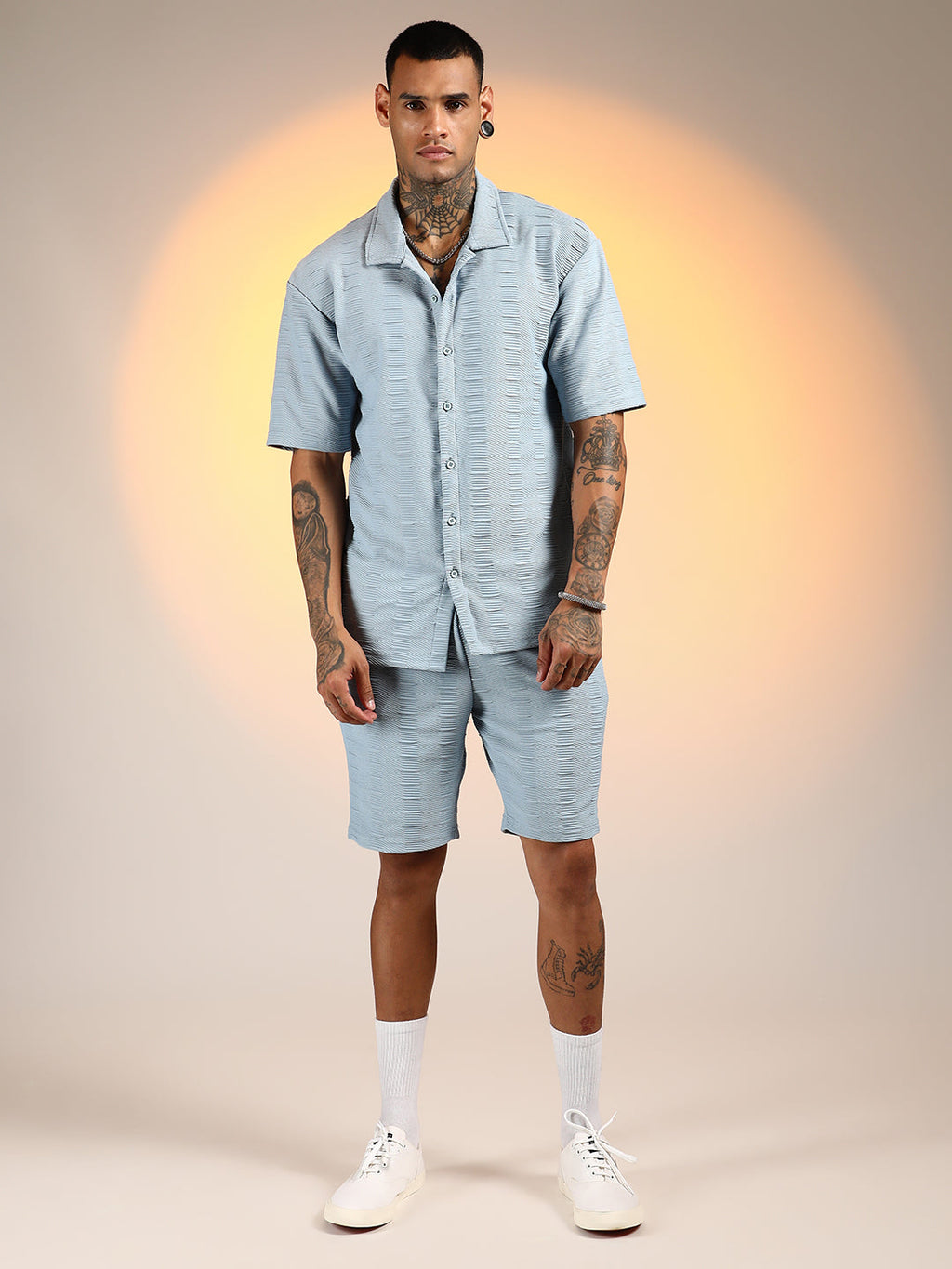 Campus Sutra Ruche-Ribbed Co-Ord Set