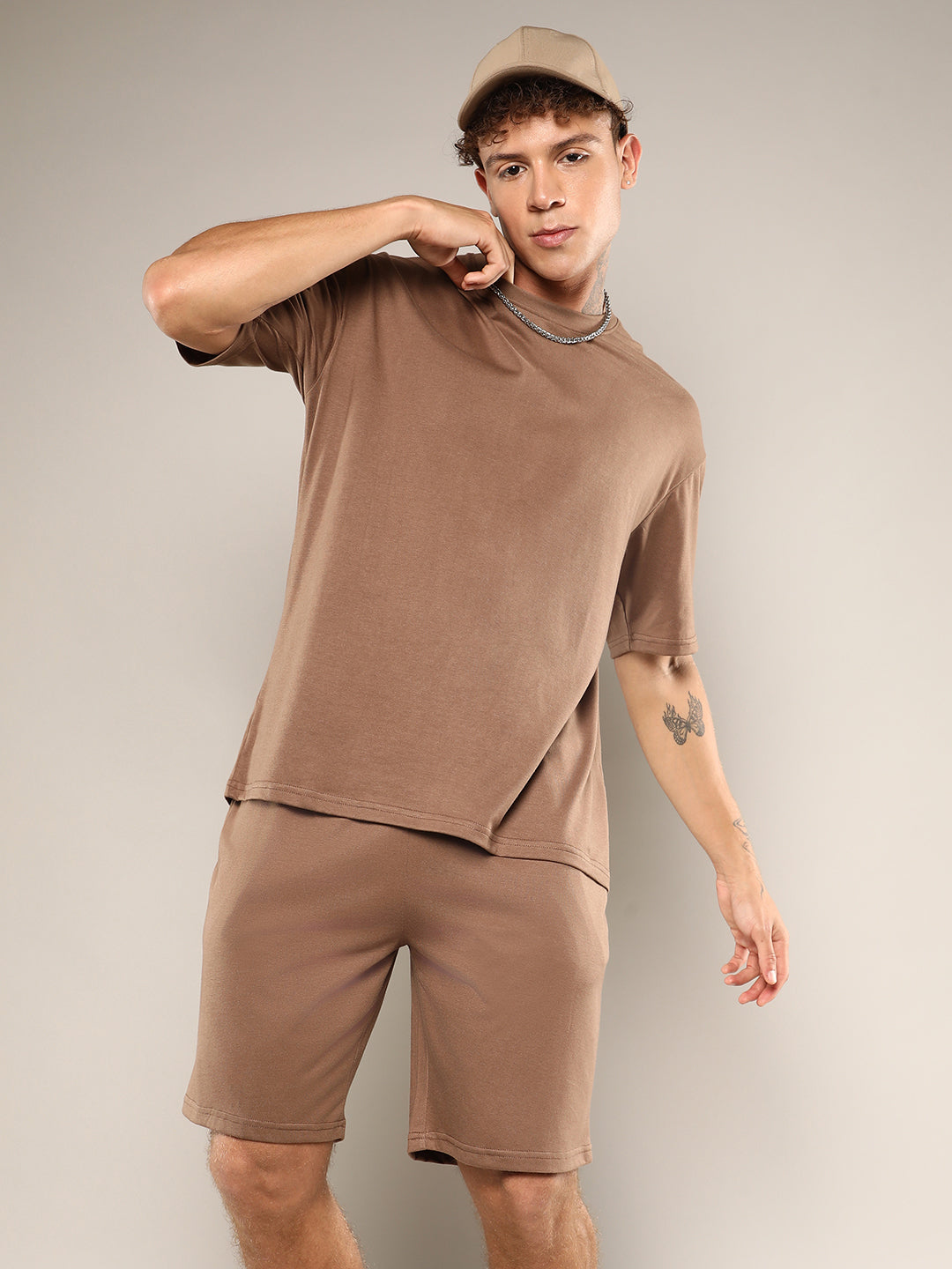 Campus Sutra Solid Oversized Co-Ord Set