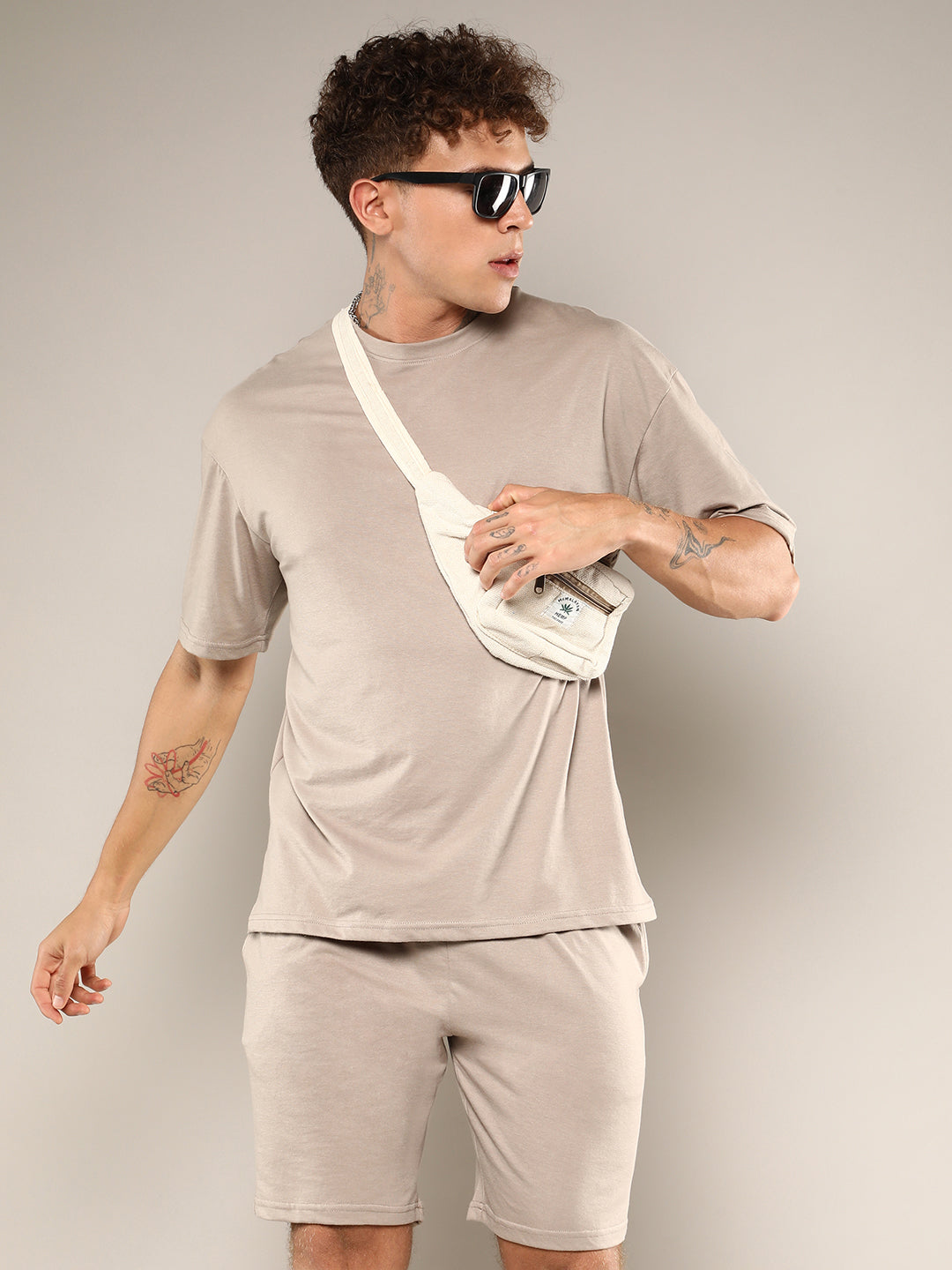 Campus Sutra Solid Oversized Co-Ord Set