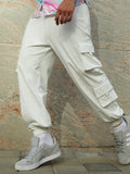 Campus Sutra Cuffed Hem Cargo Trousers