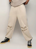 Campus Sutra Solid Parachute Trousers