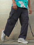 Campus Sutra Solid Cargo Trousers