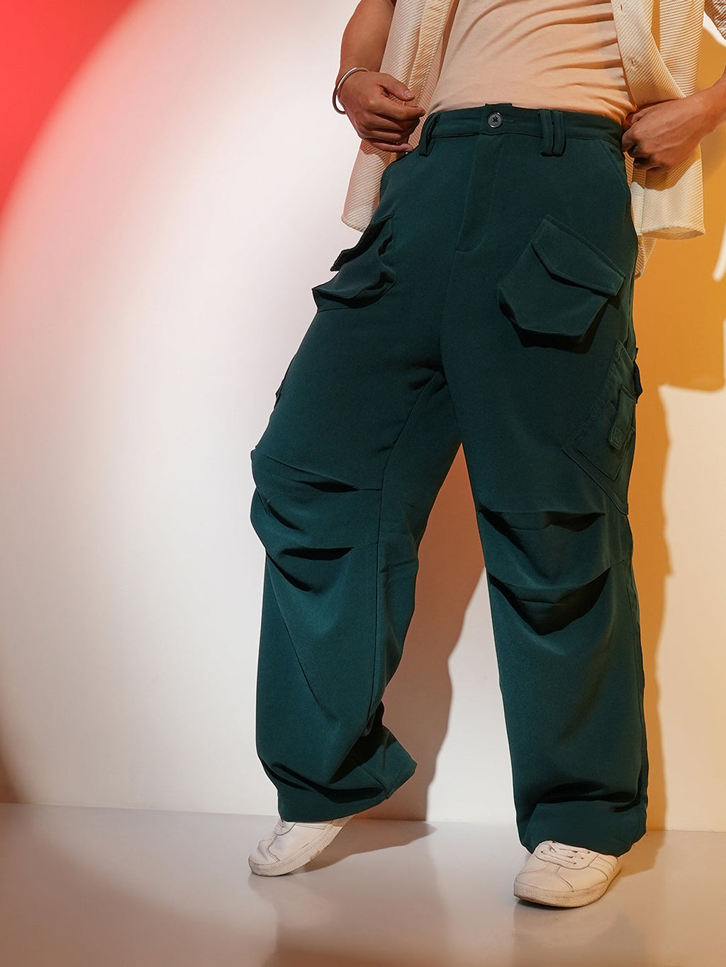Campus Sutra Asymmetrical Parachute Trousers