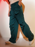 Campus Sutra Asymmetrical Parachute Trousers