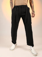 Campus Sutra Lightweight - Tapered Pleated Trousers