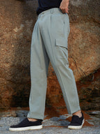 Campus Sutra Lightweight - Crinkled Utility Trousers