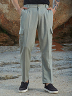 Campus Sutra Lightweight - Crinkled Utility Trousers
