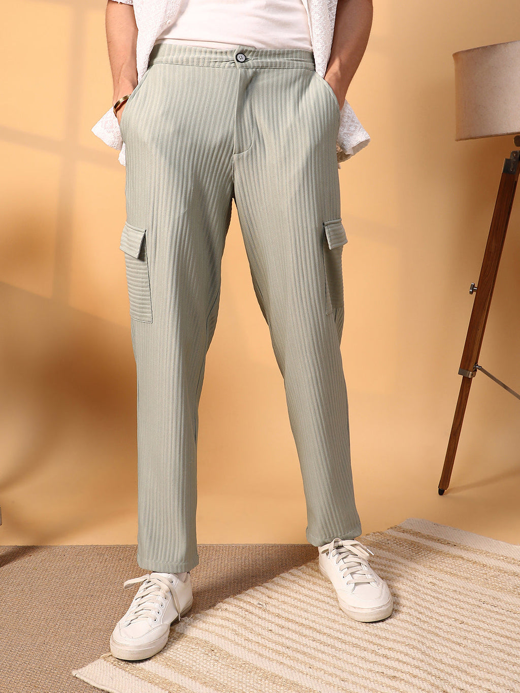 Campus Sutra Tactile Utility Trousers