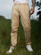 Campus Sutra Lightweight - Slim-Fit Utility Trousers