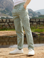 Campus Sutra Lightweight - Slim-Fit Utility Trousers