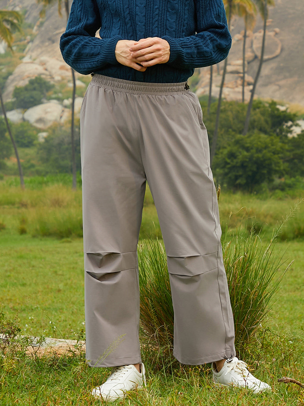 Campus Sutra Relaxed Parachute Trousers