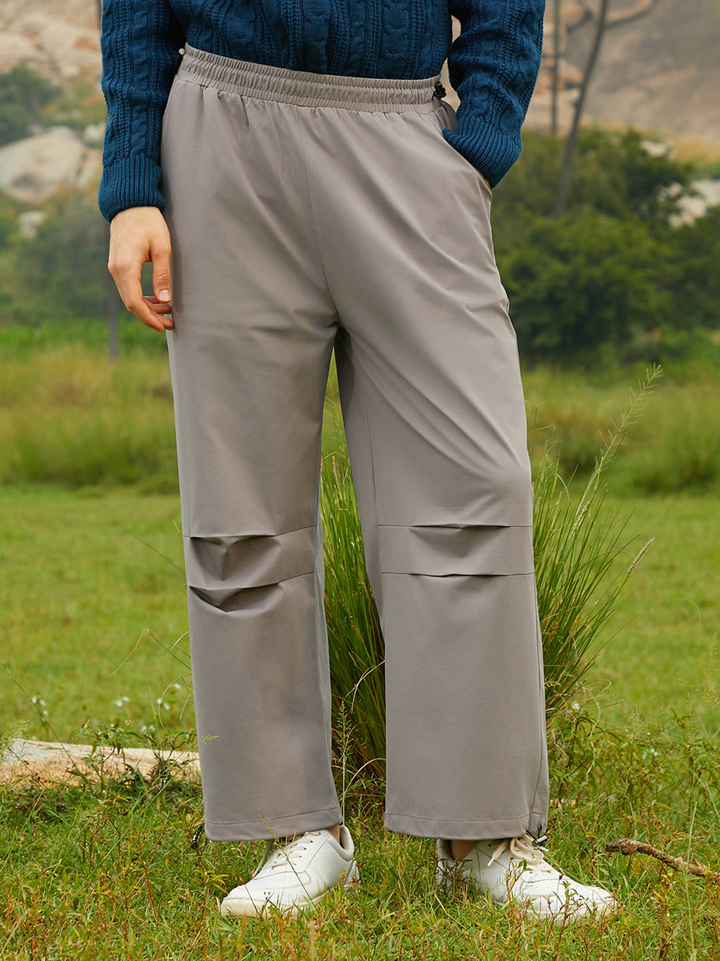 Campus Sutra Relaxed Parachute Trousers