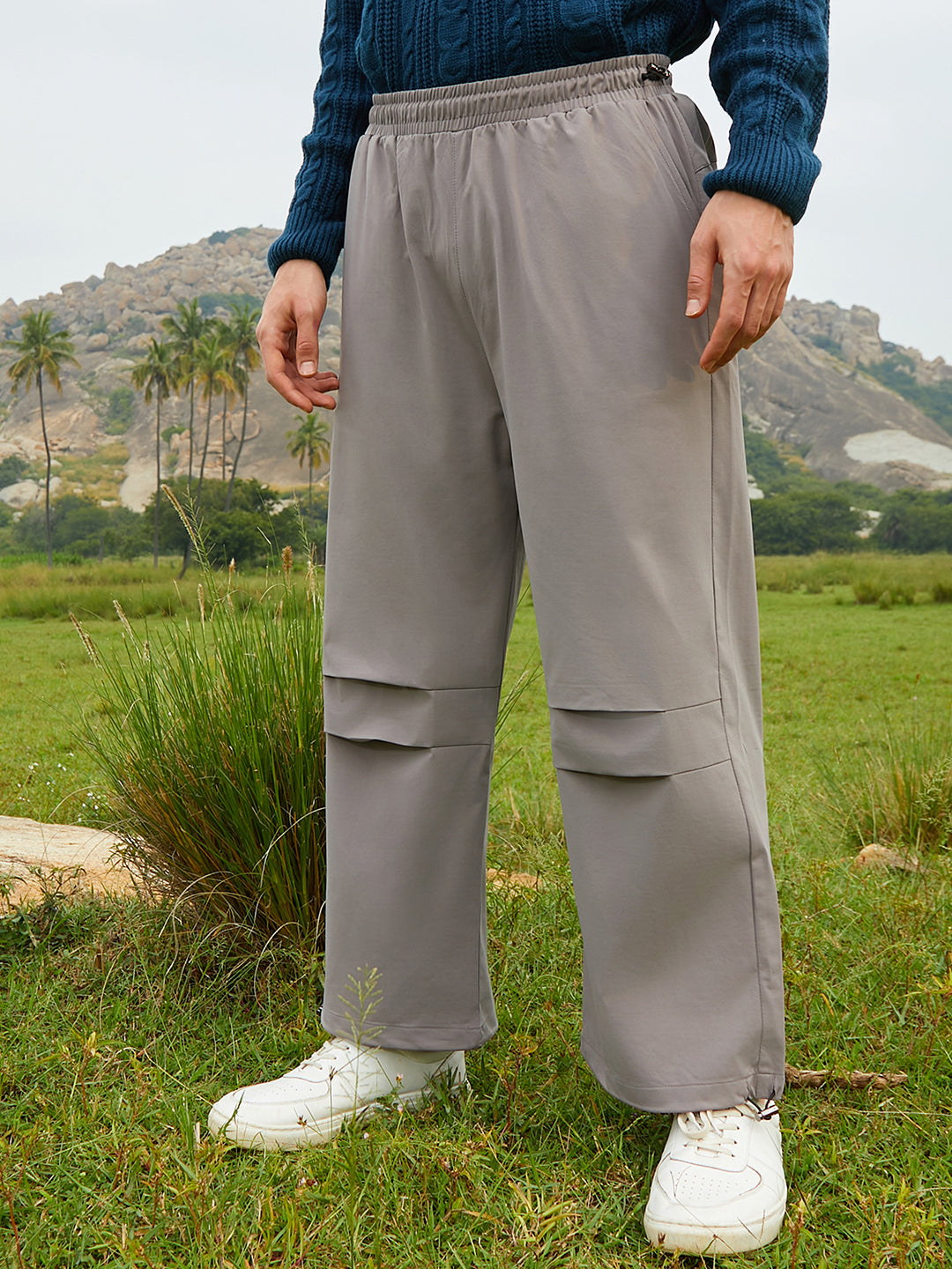 Campus Sutra Relaxed Parachute Trousers