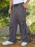 Campus Sutra Checkered Baggy Cargo Pants