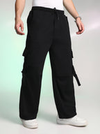 Campus Sutra Textured Modular Utility Trousers