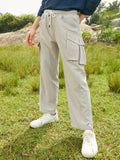 Campus Sutra Lightweight - Straight-Fit Utility Trousers