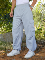 Campus Sutra Solid Parachute Cargo Pants