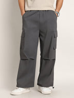 Campus Sutra Parachute-Relaxed Cargo Trousers