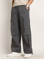 Campus Sutra Parachute-Relaxed Cargo Trousers