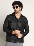 Campus Sutra Metallic Utility Shacket