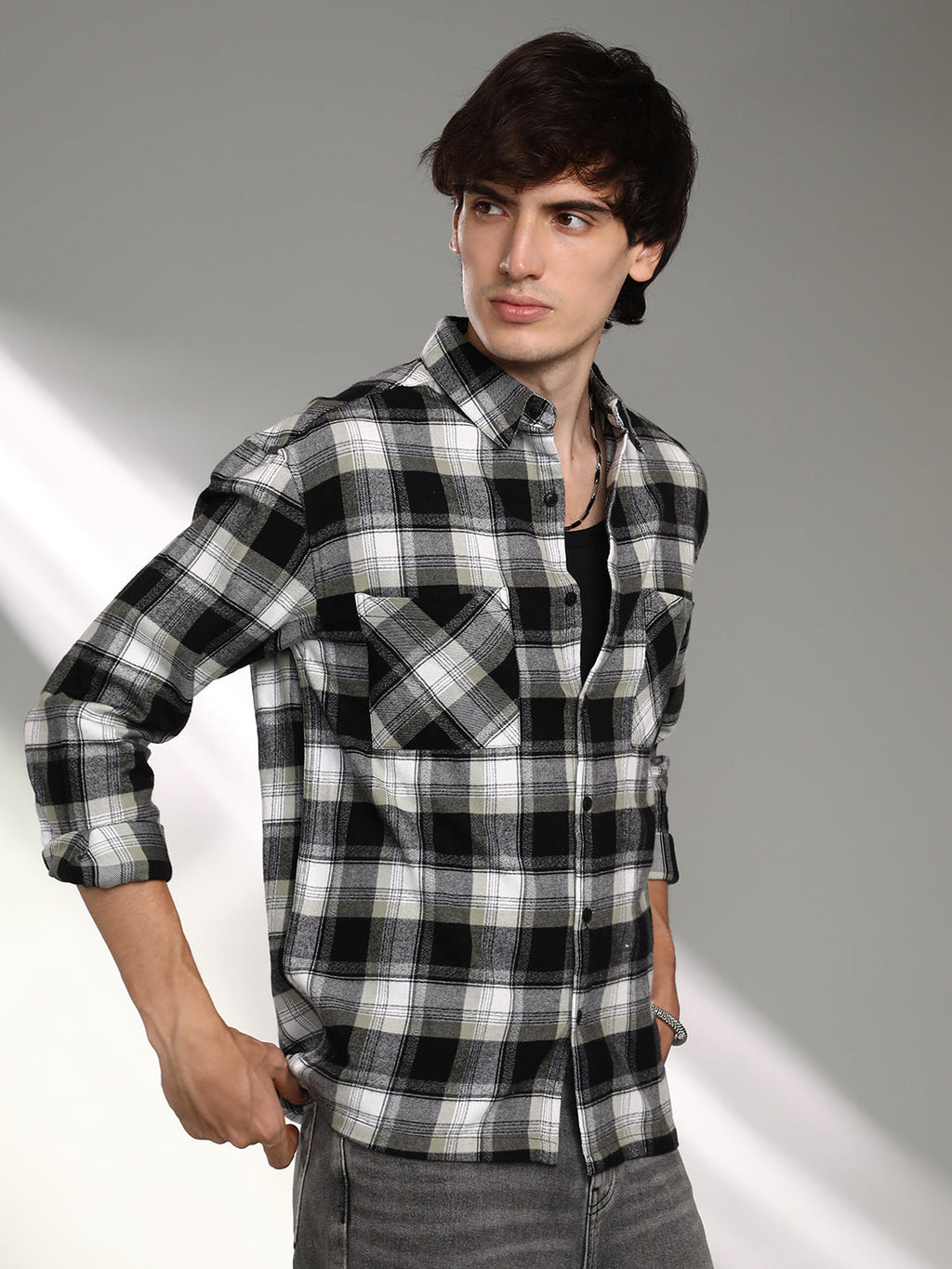 Campus Sutra Tartan Plaid Shacket