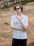 Campus Sutra Halo-Striped Utility Shacket