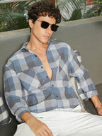 Campus Sutra Checkered Utility Shacket
