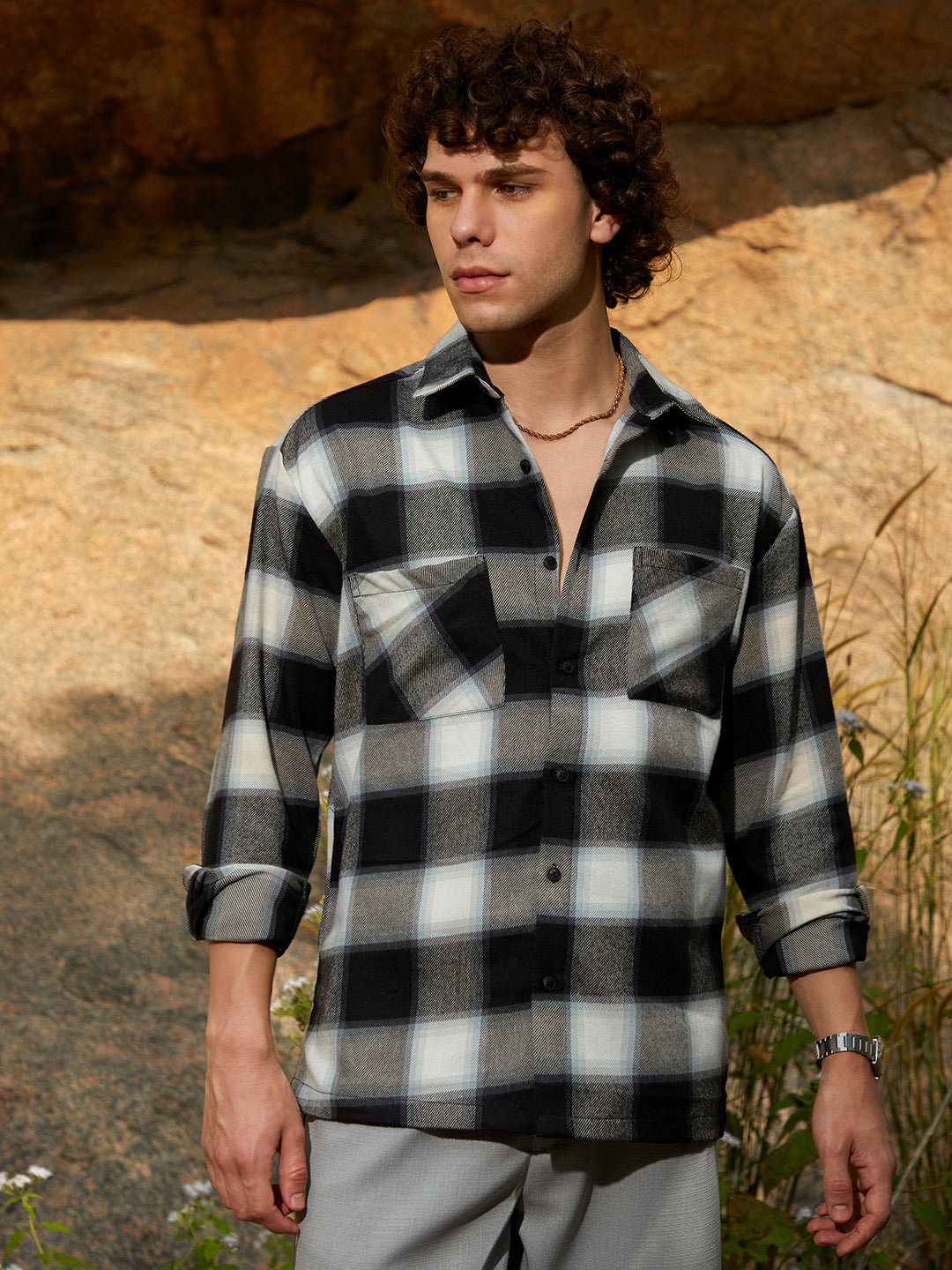 Campus Sutra Tartan Utility Shacket