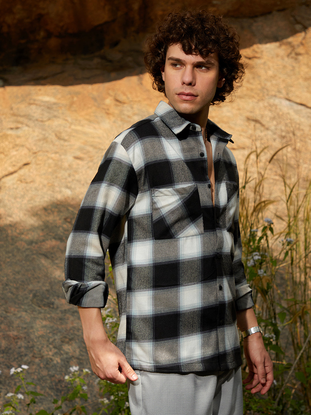Campus Sutra Tartan Utility Shacket