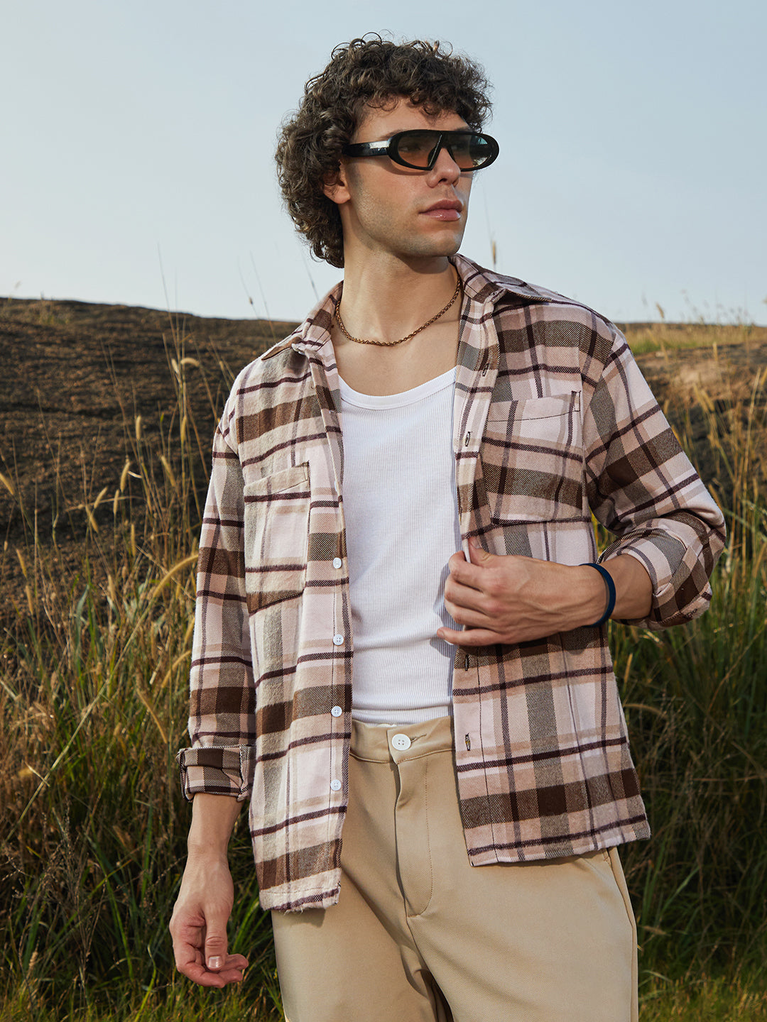 Campus Sutra Tartan Utility Shacket