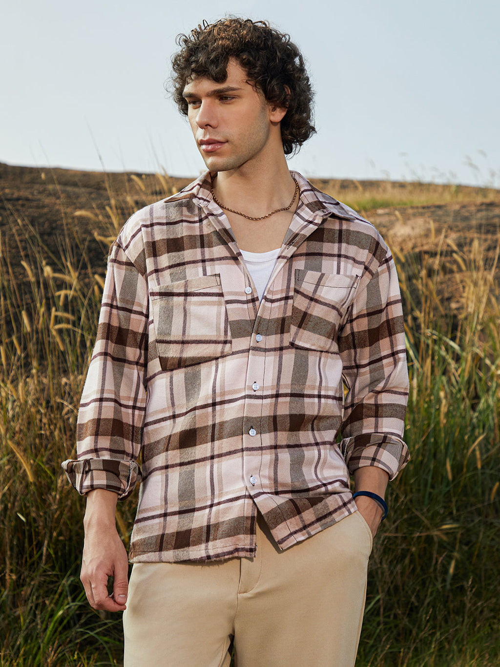 Campus Sutra Tartan Utility Shacket