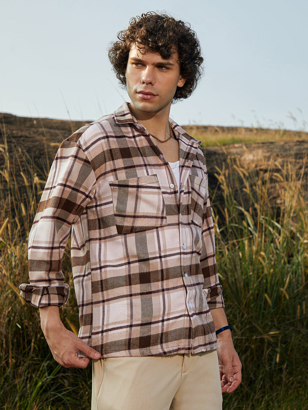 Campus Sutra Tartan Utility Shacket