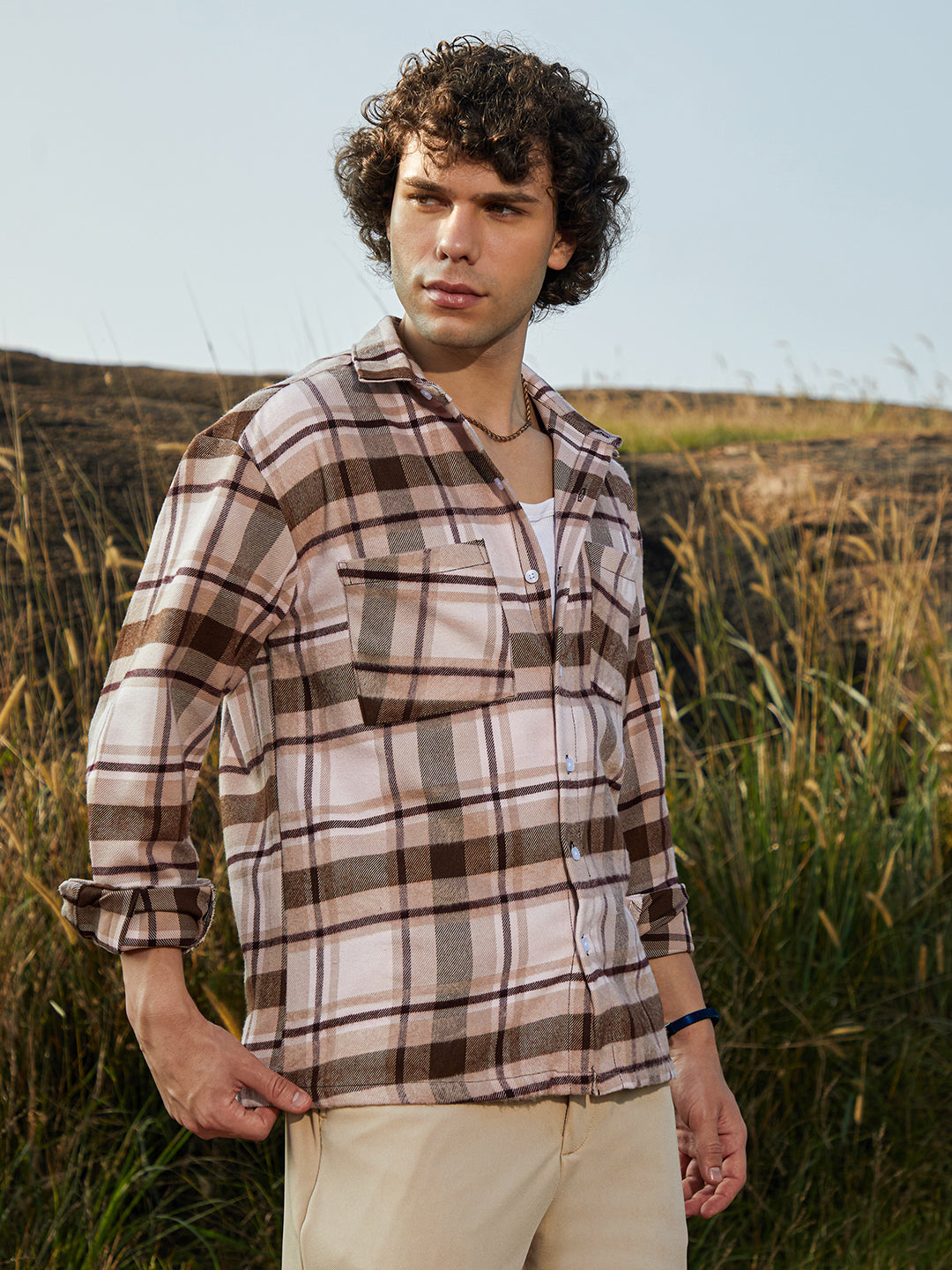 Campus Sutra Tartan Utility Shacket
