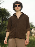 Campus Sutra Crosshatch-Tactile Oversized Shirt