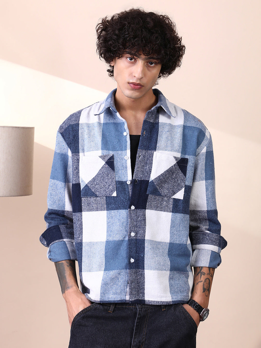Campus Sutra Buffalo-Check Utility Shacket