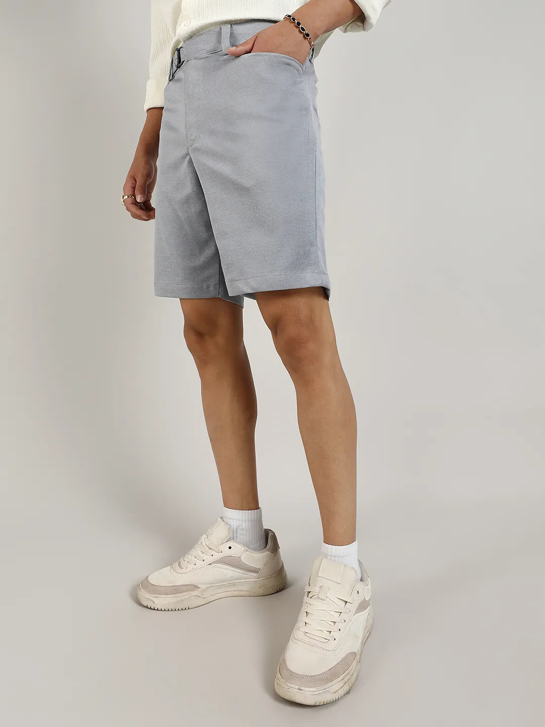 Campus Sutra Solid Tailored Shorts