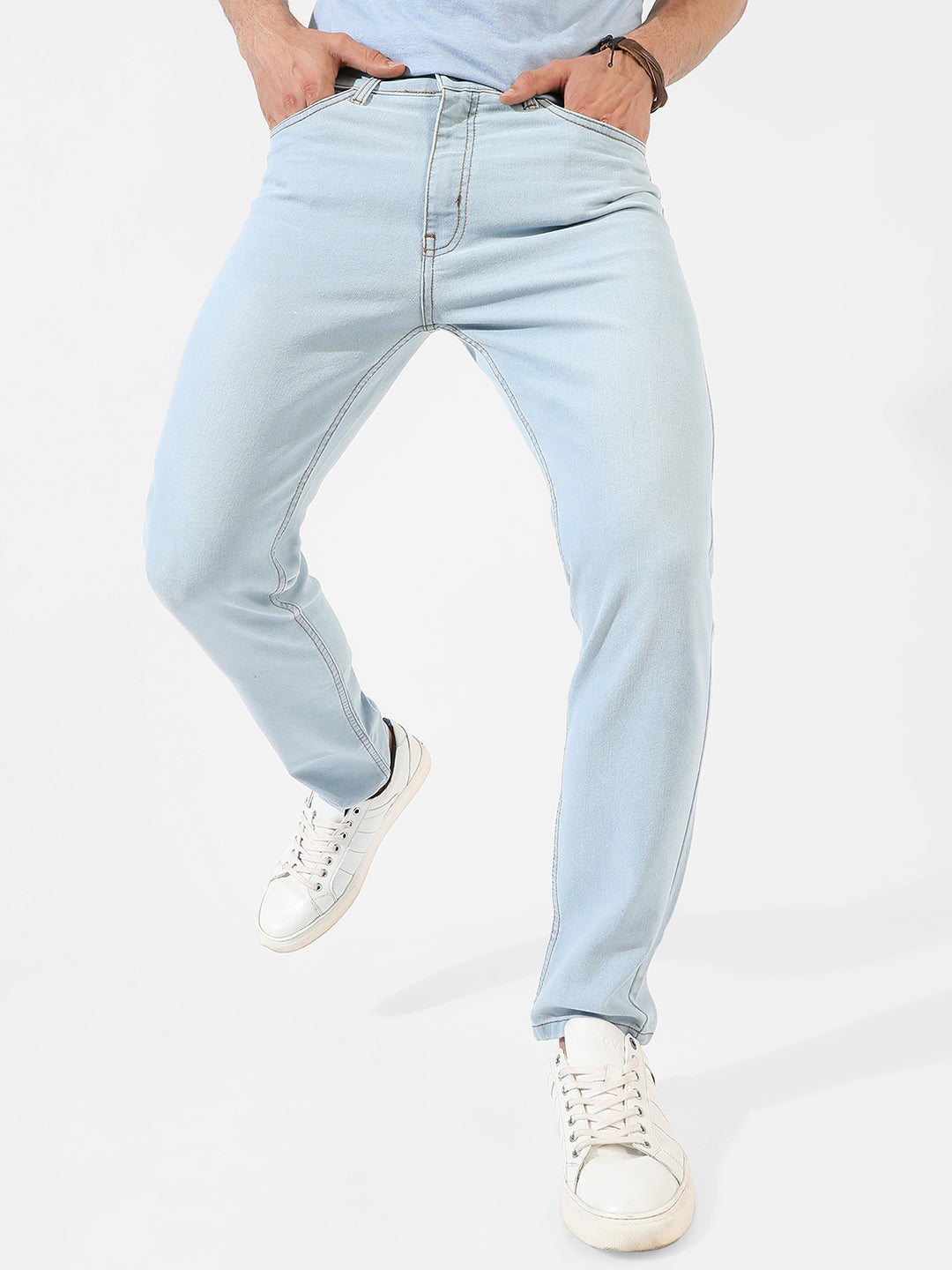 Campus Sutra Light-Washed Denim Jeans